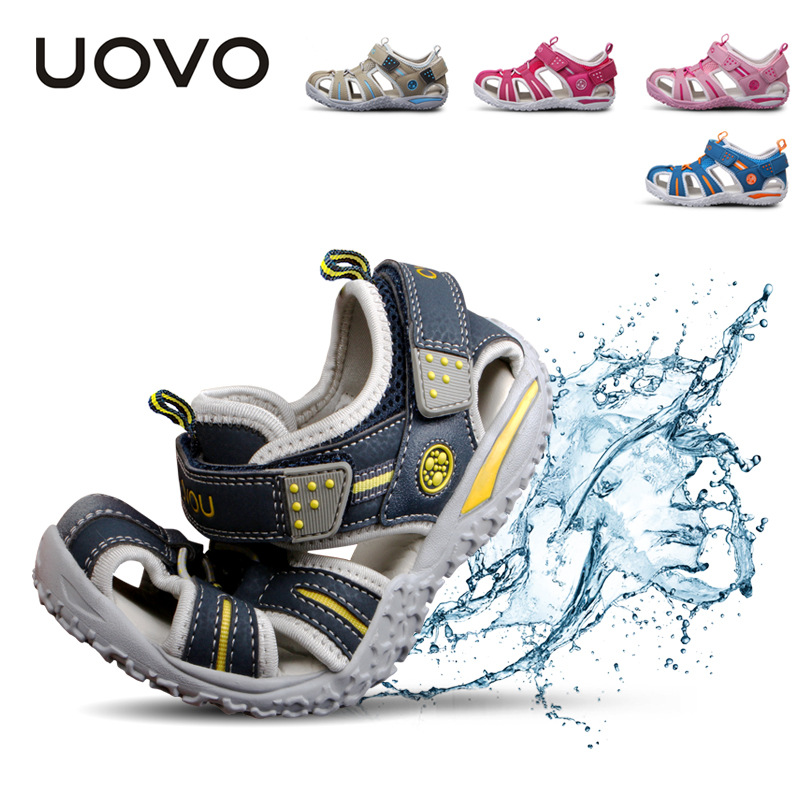 UOVO niños Baotou sandalias para niños 2024 nuevos niños medianos y grandes zapatos coreanos de verano para niños zapatos de playa para bebés mujeres