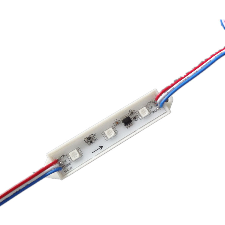 LED Módulo de tres luces a todo color Caja de luz de publicidad cuadrada Palabra luz de fondo Blister Word scanning 5050RGB programación de color mágico