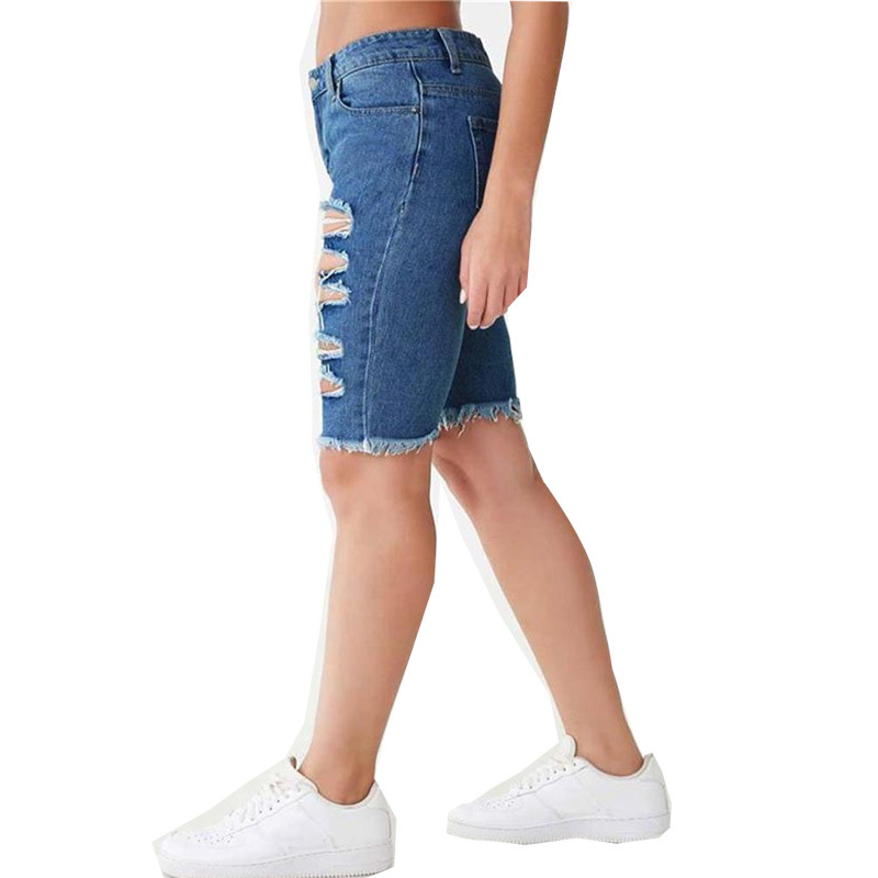 Nuevos shorts vaqueros retro europeos y americanos lavados estilo vintage para mujer 2026, de corte holgado, efecto adelgazante, pierna recta, pantalones de longitud media en stock.