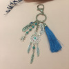 Turquoise keychain with tassels suitable for men and women, pendant, European style, boho style