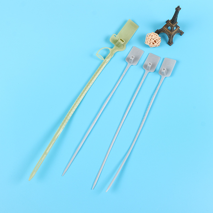 厂家供应塑料封条 一次性防伪标签扎带 防调包塑料扣 29cm