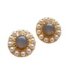 Brand quality earrings from pearl, silver 925 sample, 14 carat, french style, simple and elegant design