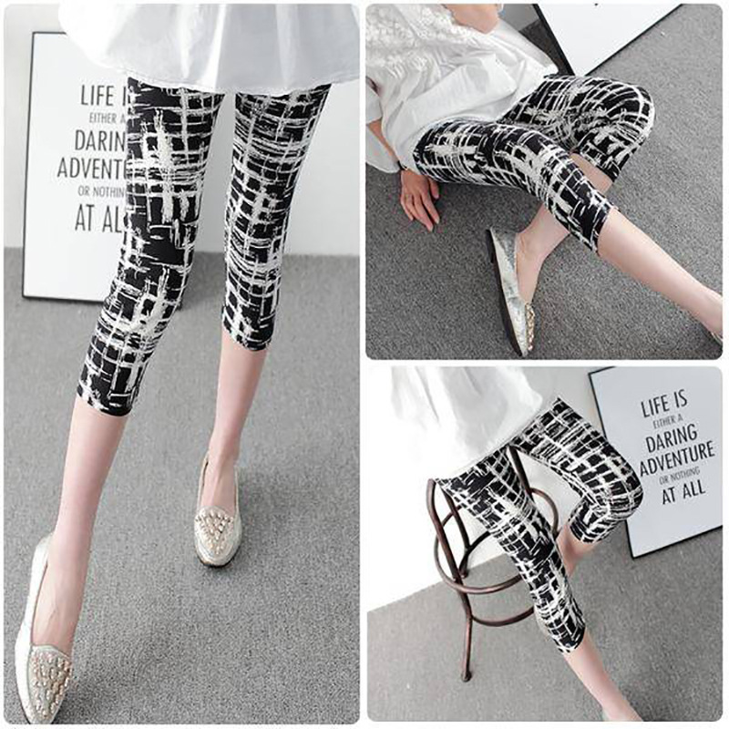 Summer Milk Silk Stretch Leggings for Women, Thin, Trbottomy, Large Size, High Waist, Slimming Outer Wear, Tight-Fitting Women's Cropped Pants