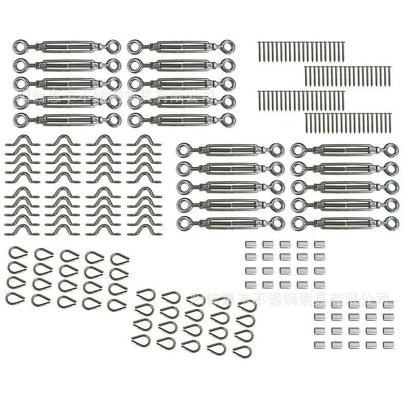 不锈钢索具钢丝绳配件护栏配件花篮螺丝鸡心扣 套环 骆驼背铝套