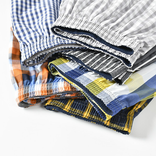 Foreign trade has large size men's individually packaged woven Aro pants for home sleeping, loose and comfortable underwear, large pants