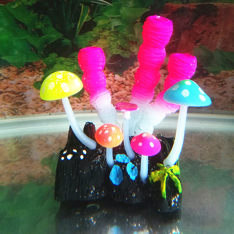 Tanque de peces simulación perezoso falso coral planta acuario paisaje decoración plástico suave paisaje luminoso