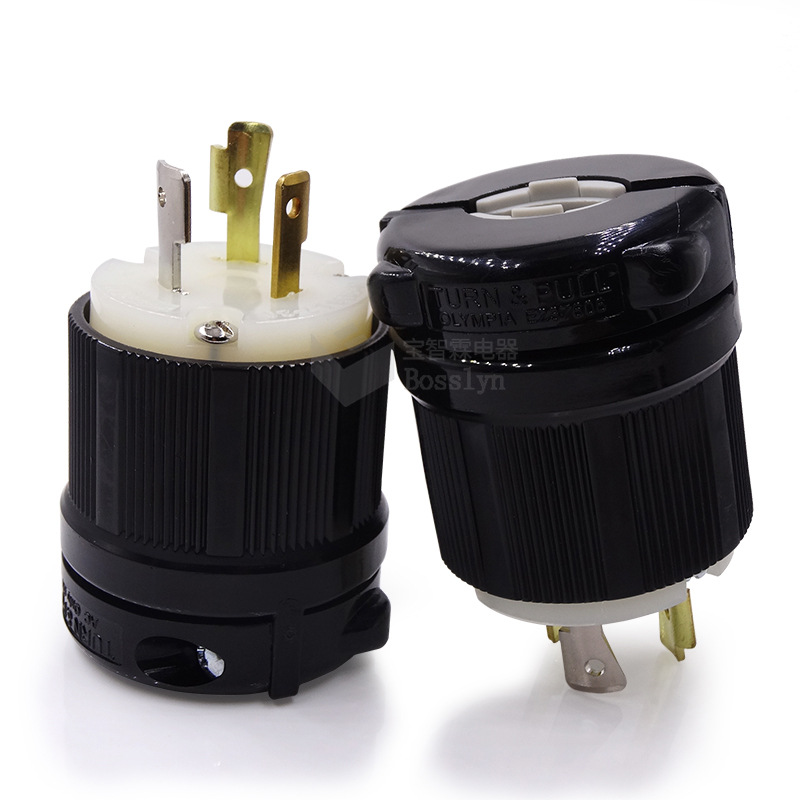 厂家供应NEMA L7-30美式紧扣锁式插头 美国电子设备连接器 277V