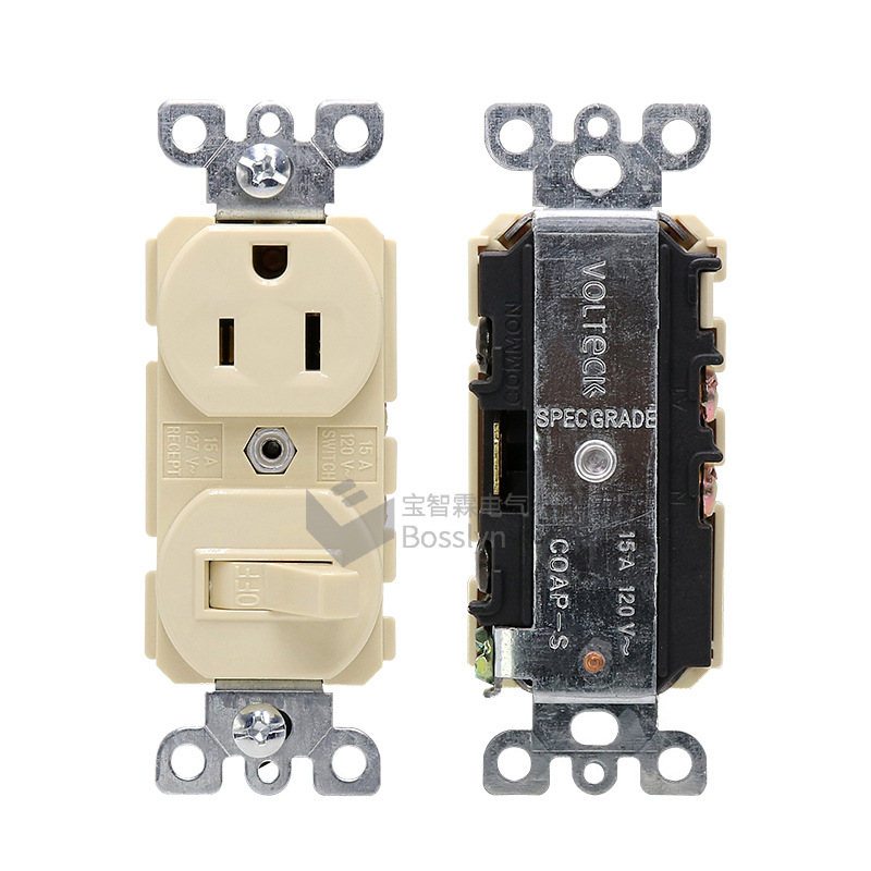 厂家直销二位美标单控开关插座 美式美规加拿大客厅墙壁开关插座