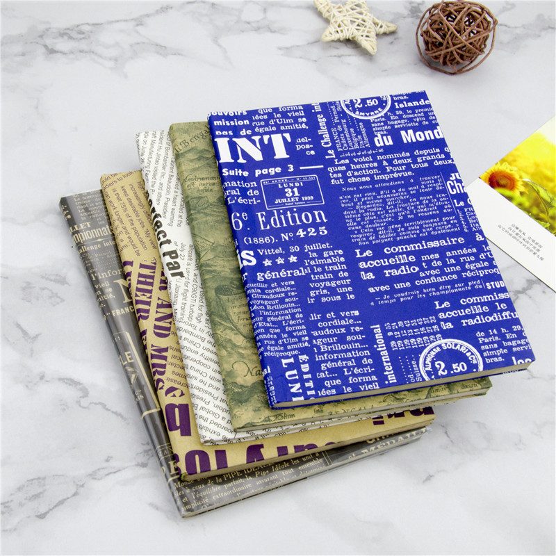 Papel Kraft periódico patrón retro europeo regalo papel de embalaje papel hecho a mano papel de embalaje cubierta de libro de papel