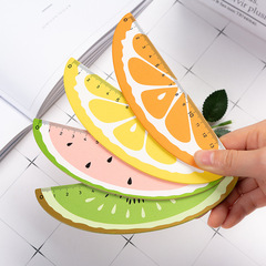 Creative Ruler Cute Cartoon Fruit Ruler Student Fresh Style Exam Use 15cm Wooden Journal Ruler