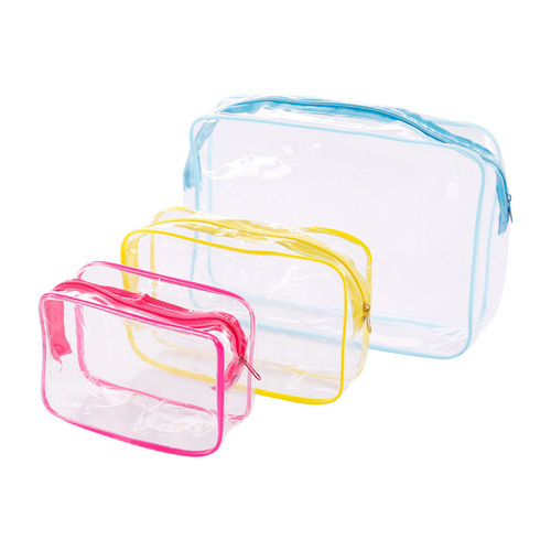 Factory direct sales PVC bags transparent plastic handbags printed PVC zipper bags EVA cosmetic bags can be printed with LOGO