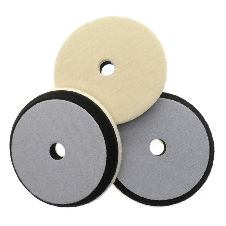 跨境货源 6寸150mm羊毛缓冲垫自粘抛光盘汽车打蜡磨片封釉机配件