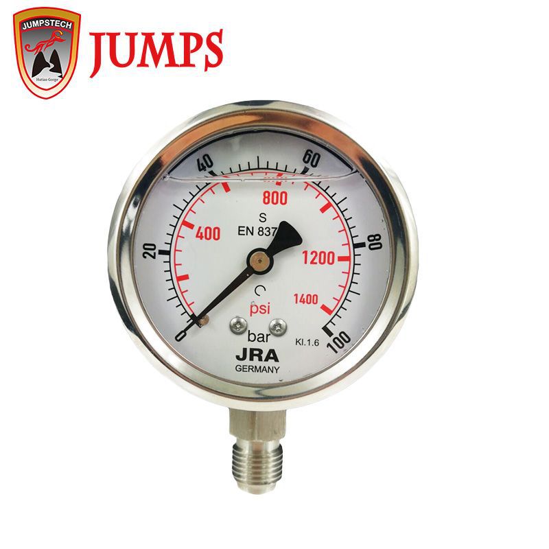 九派供应60mm全不锈钢充油压力表 耐震压力表 高压100bar压力表