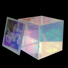 带盖彩虹亚克力盒子 变色有机玻璃展示盒 幻彩包装盒 深圳工厂