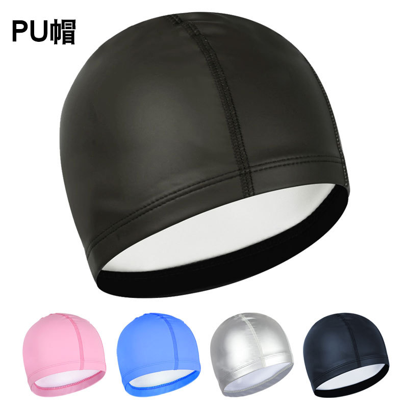 Gorro de natación hombres y mujeres profesional PU recubrimiento impermeable protección del oído Pelo Largo grande adulto caliente primavera sombrero al por mayor