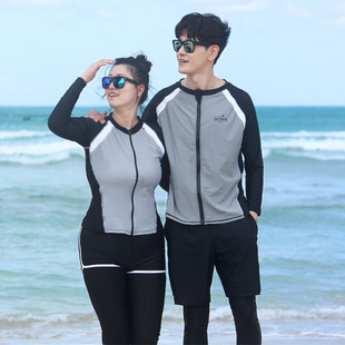 Increase the code sunscreen diving suit Female bodies long sleeves and fat couple fat girls snorkeling men's swimsuit jacket jellyfish jellyfish