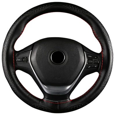 Steering wheel cover, Genuine Leather fashion embossed