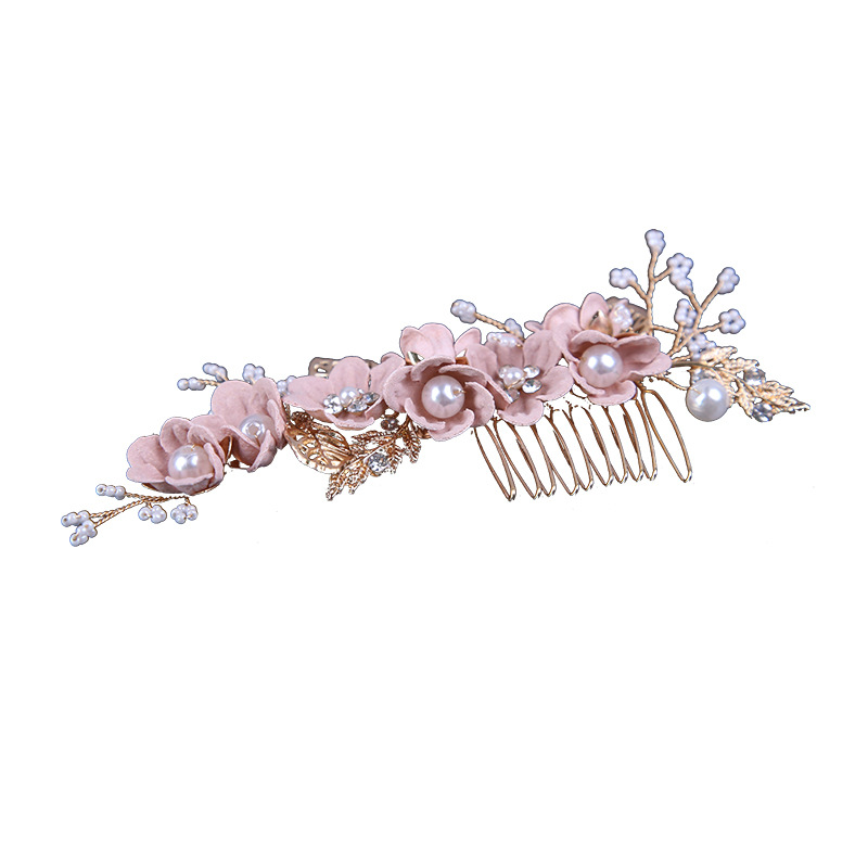 Transfronteriza AliExpress Boda nupcial hecho a mano flor peine del pelo insertar peine updo flor tocado vestido banquete accesorios de estudio