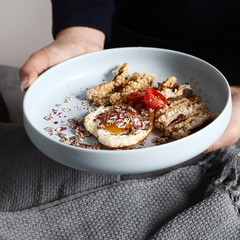 Nordic ceramic plates dinner plates household salad plates matte dishes creative dessert plates steak Western dinner plates pasta plates