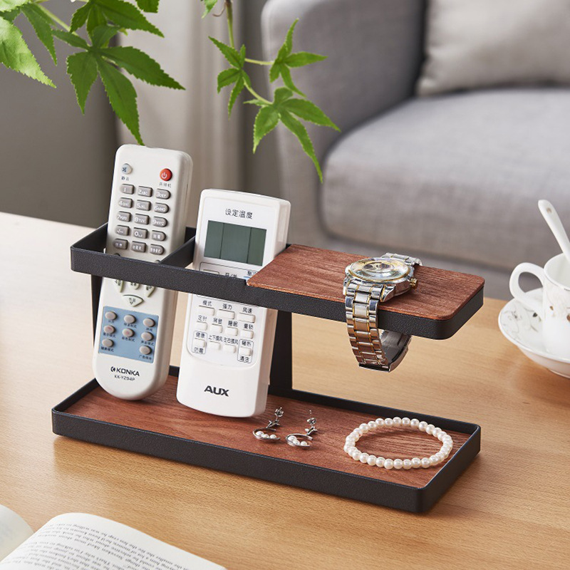 Escritorio de estilo japonés mesa de café titular reloj teléfono móvil control remoto almacenamiento rack hogar escritorio joyería organización rack al por mayor
