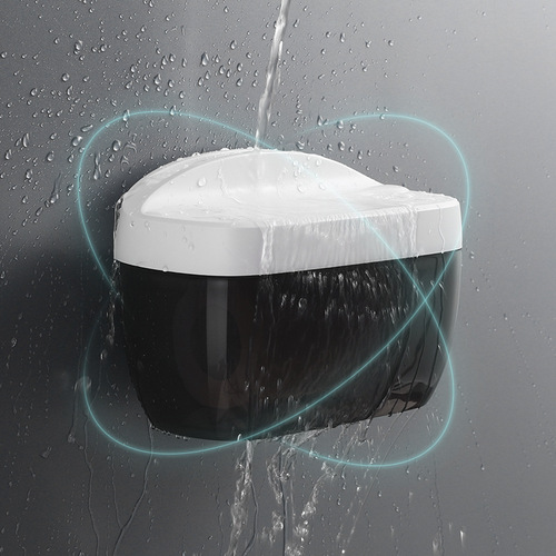 Multifunctional waterproof bathroom plastic tissue box wall-mounted bathroom toilet roll paper box without punching round tissue box