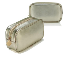 金色高端pu皮防水化妆包洗漱包口红包方形环保收纳日用品收纳袋