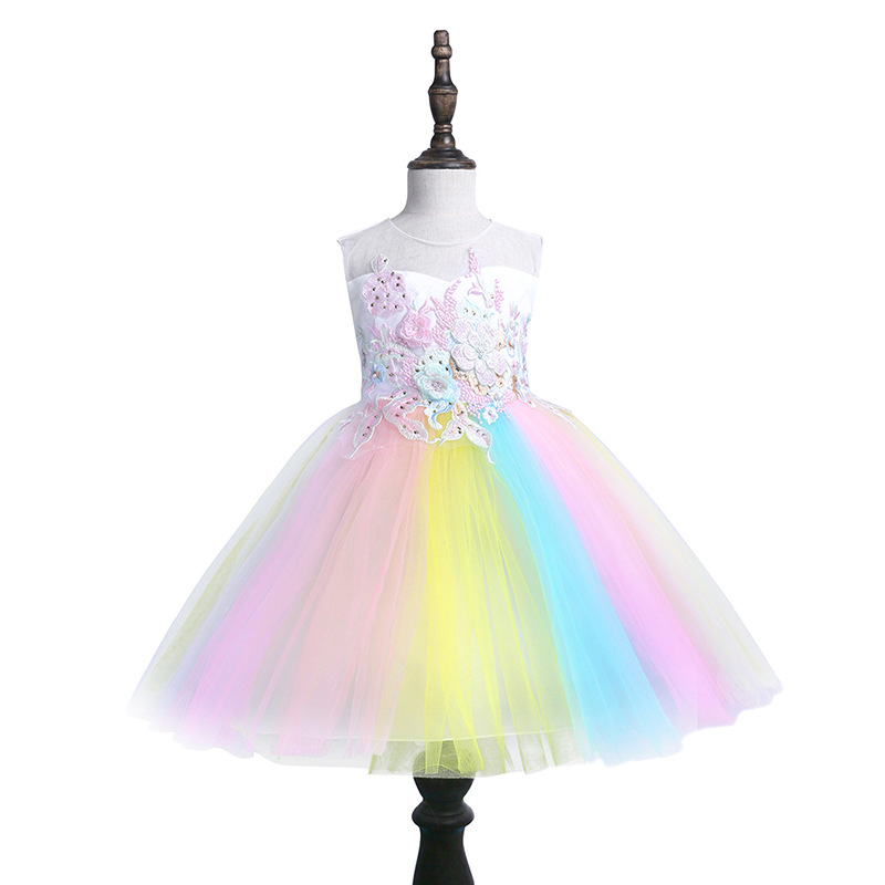 Summer girls wedding dress hot colorful children's evening dress flower girl dress wedding dress foreign trade clothing
