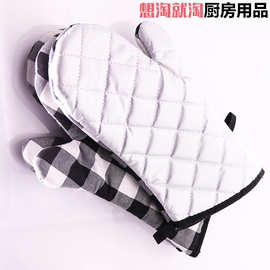 加厚棉布烤箱手套 烘焙隔热加厚手套 厨房耐高温烘焙手套一件代发