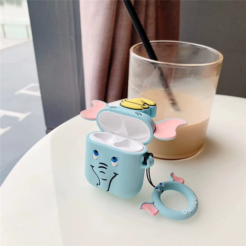 Apple, compatible wireless headphones, protective case, cartoon flying elephant, bluetooth, scale 1:2