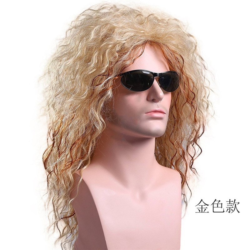 Michael Jackson COS wig male king MJ black fashion handsome student African medium long curly hair wig