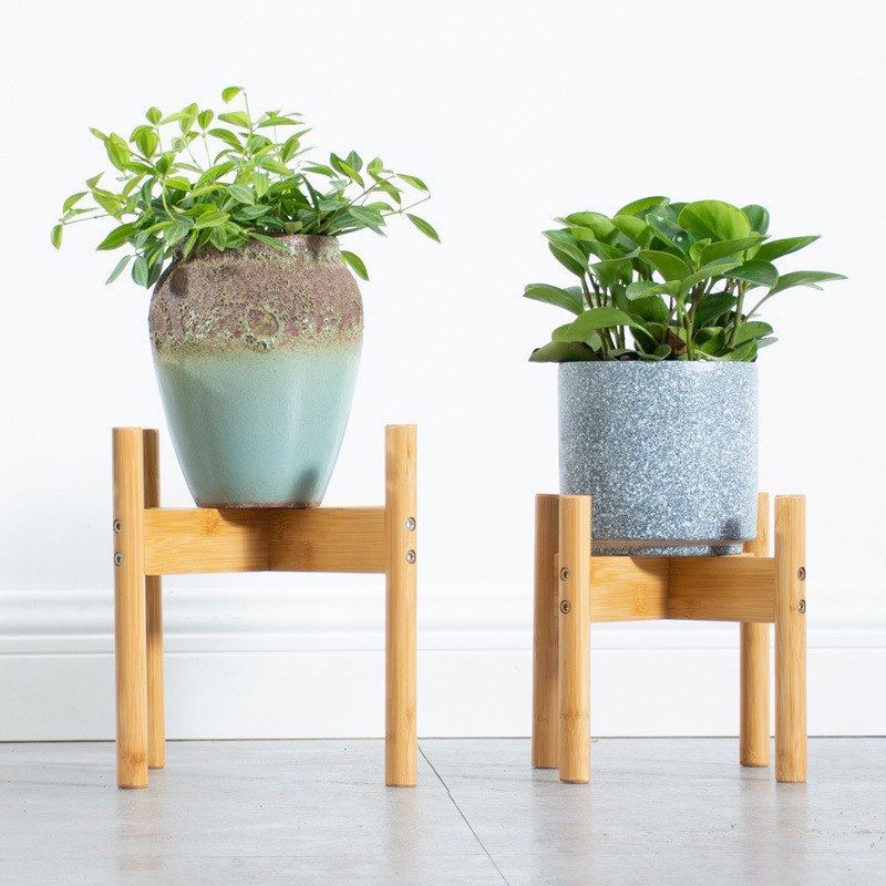 室内花架楠竹拼装小花台鱼缸盆景简约现代实木制酒坛置物架