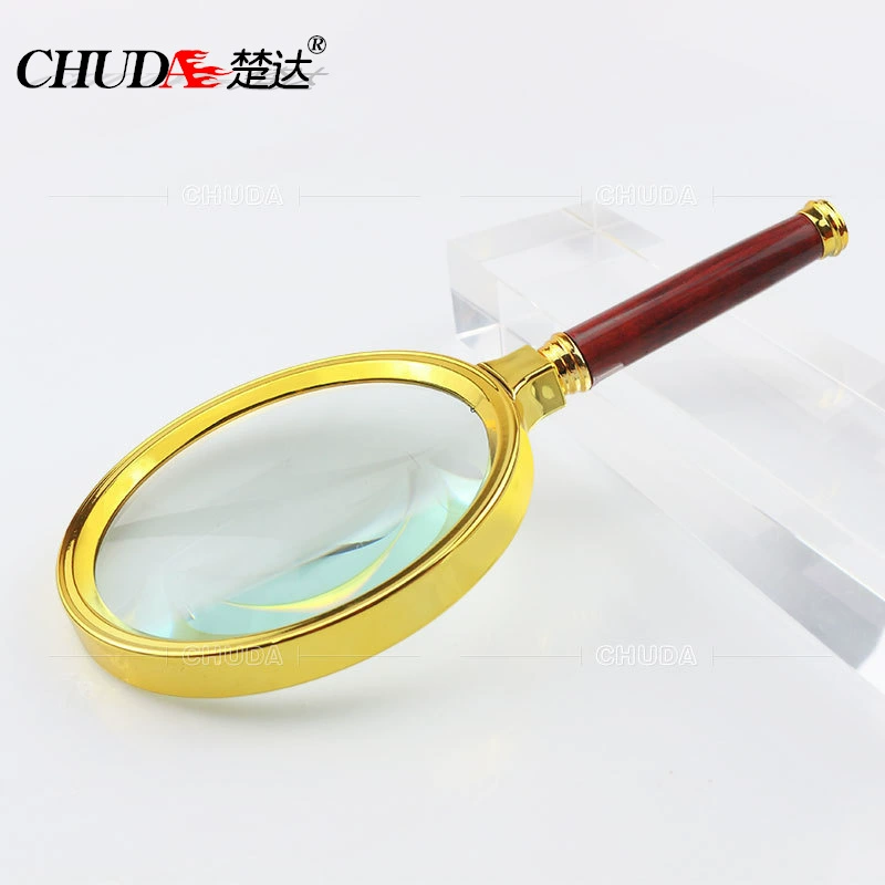 Ручная лупа с имитацией деревянной ручки Chuda, подарочная портативная лупа для чтения для пожилых людей, декоративный реквизит