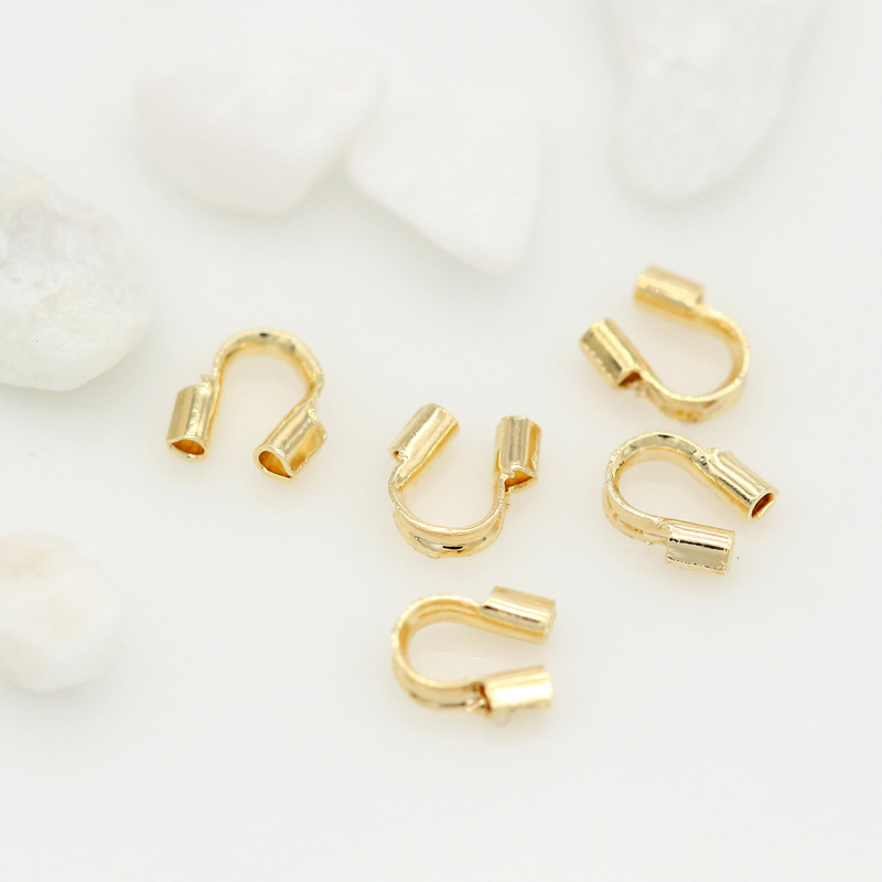 diy accessories pure copper plated 14K real gold U-shaped connector Korean handmade earring material diy necklace pendant