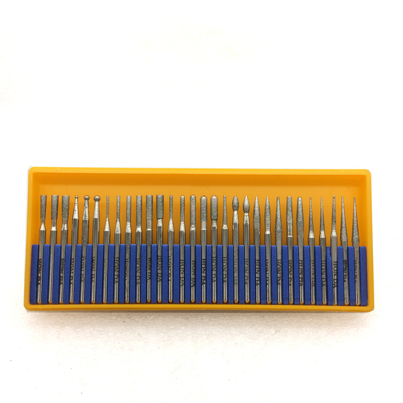 黄盒合金打磨头黄盒磨头电镀金刚石磨头3杆合装金刚砂磨头