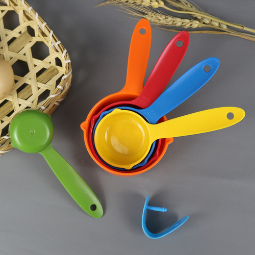 Baking Tools Set with Measuring Cups, 5PCS Colorful Rainbow Measuring Cups, Flour Baking Spoons and Ladles