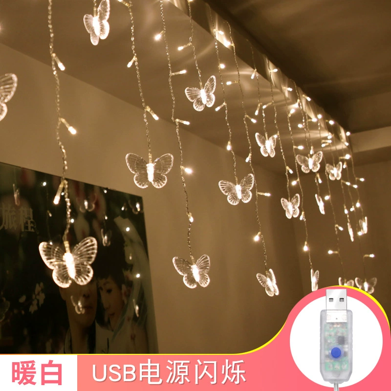 Светодиодная занавеска-бабочка LED (Home Instyle) USB, 1–3 м, пульт/варианты цветовой смены