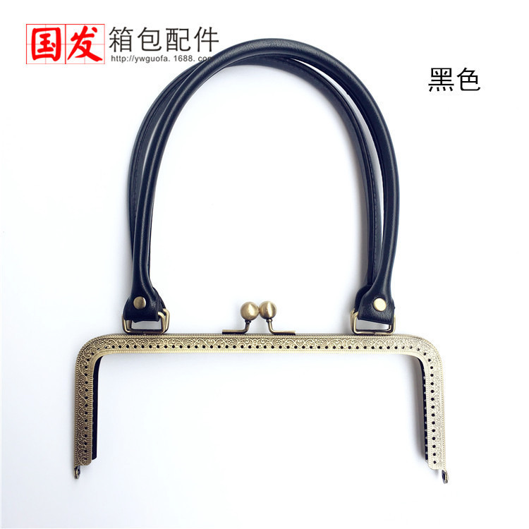 24cm cuadrado PU brazalete oro negro marrón brazalete opcional accesorios de bolso de cuero PU