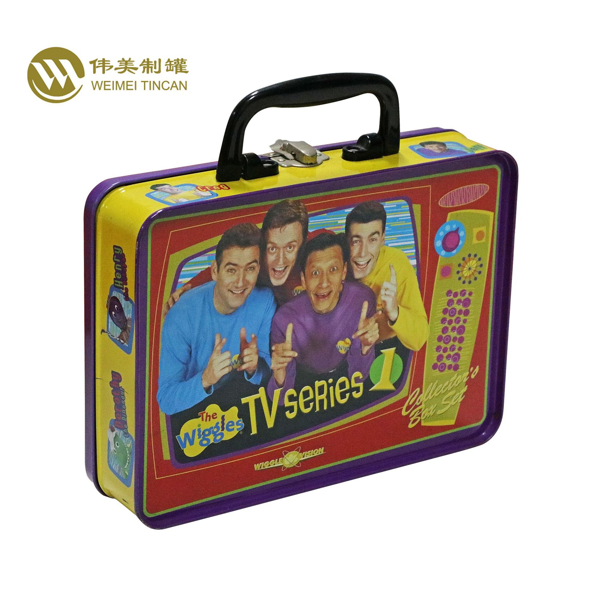 马口铁手提铁罐 长方形手挽罐 马口铁手提包装盒 玩具铁盒带锁扣