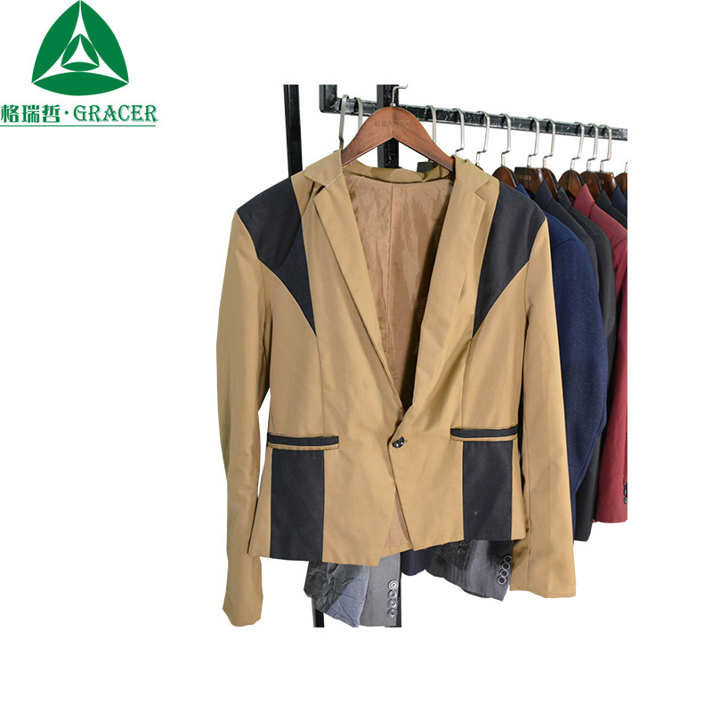 Geruzhe Second-Hand Clothes Export Korean Style Slim Suit Tops Business Professional Formal Casual Suit Jackets for Men Geruzhe Second-Hand Clothes Export Korean Style Slim Suit Tops Business Professional Formal Casual Suit Jackets for Men