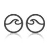 Fashionable earrings stainless steel, wavy accessory, city style, European style, simple and elegant design, wholesale