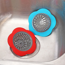 A2588 创意过滤网厨房水池地漏卫生间水槽防堵塞过滤器花朵型
