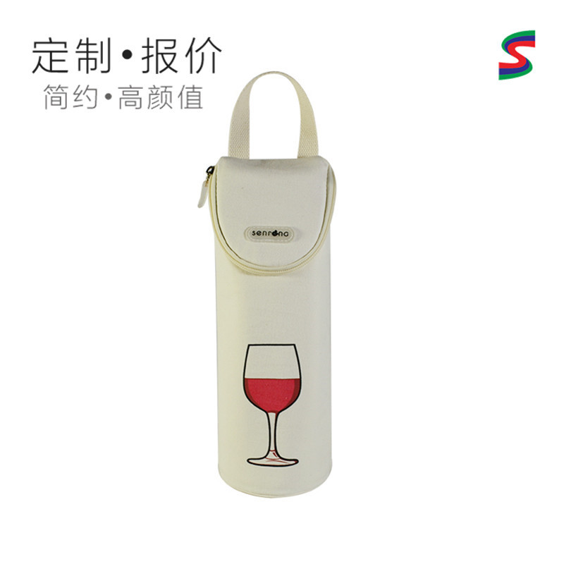 PU单只装红酒杯酒袋包装盒 葡萄酒帆布 RPET棉布手提定做定制
