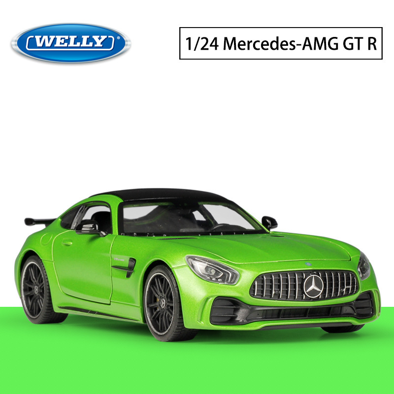 WELLY Willy 1:24 Mercedes Benz AMG GT R sports car simulation alloy car model collection ornaments WELLY Willy 1:24 Mercedes Benz AMG GT R sports car simulation alloy car model collection ornaments