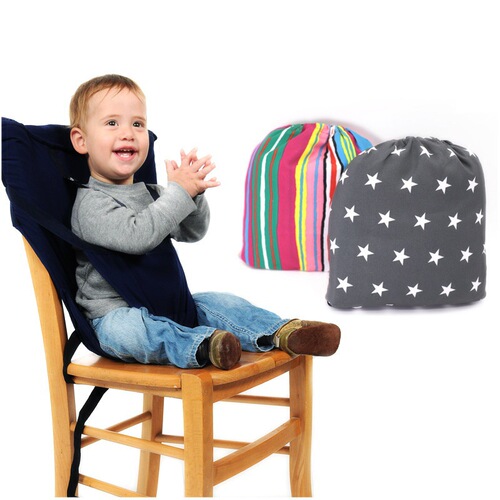 2024 maternal and child products portable baby dining chair bag baby safety seat with strap colorful baby dining chair bag