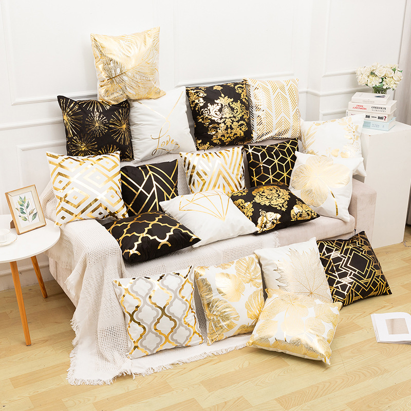 2026 Gold-Stamped Pillowcase Home Decor Amazon Hot-Selling European Classical Sofa Cushion Cover Cross-Border Pillowcase