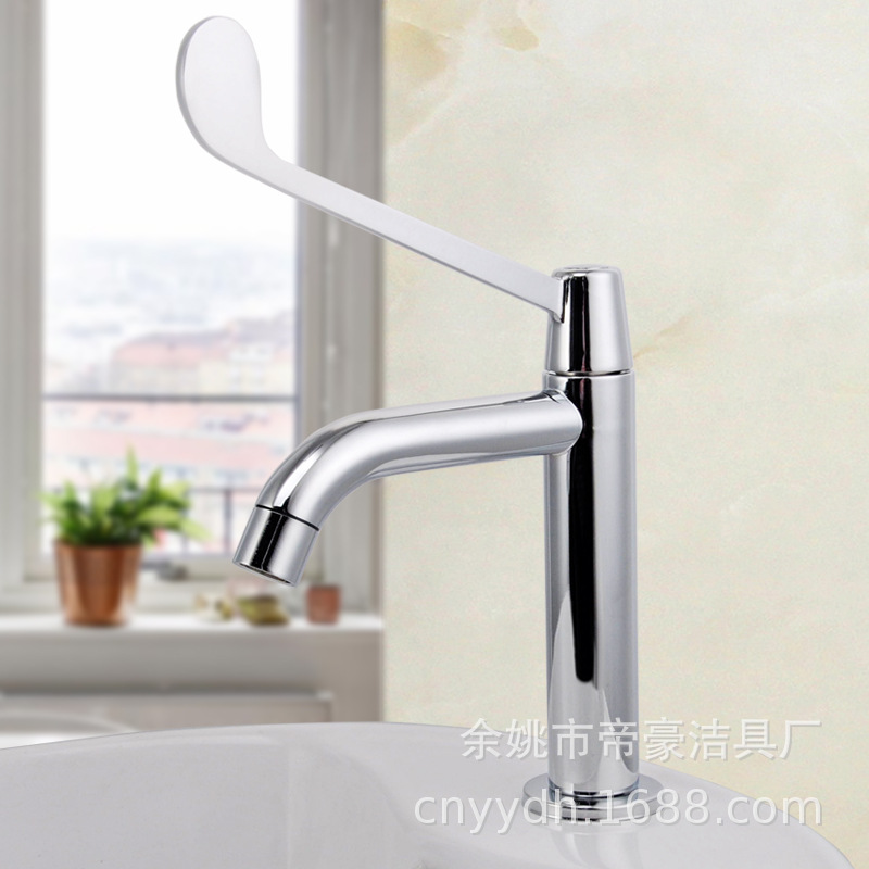 医院水龙头 长把水龙头 长柄加高面盆水龙头立盆式医院龙头实验室