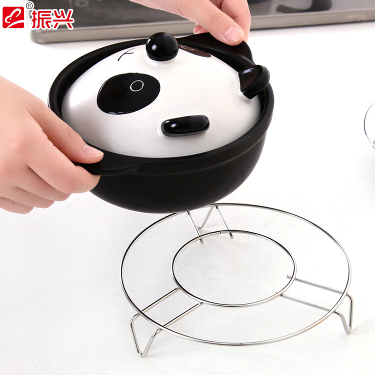 Zhenxing Acero inoxidable vapor hogar huevo vapor fino lanzamiento a mano libre engrosado triángulo vapor alto y bajo dos pies