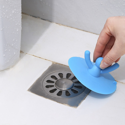 Small friend kitchen bathroom sink plug silicone floor drain cover small person wash basin bathtub sewer plug