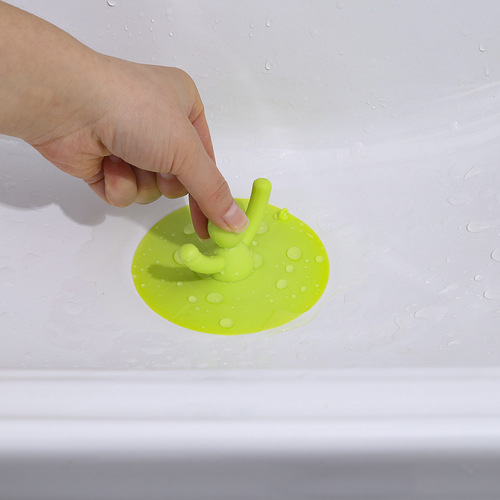 Small friend kitchen bathroom sink plug silicone floor drain cover small person wash basin bathtub sewer plug