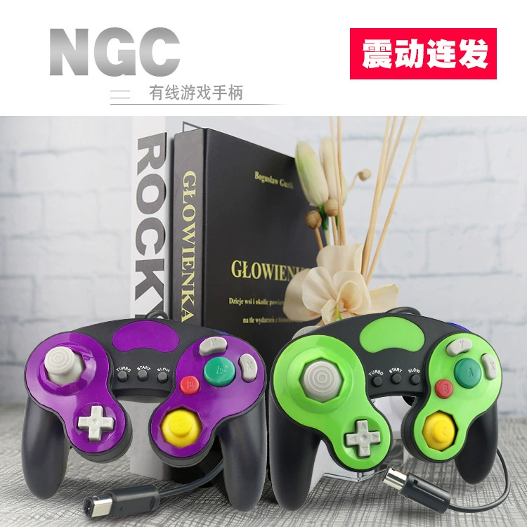 [Wii/NGC проводной контроллер контроллер GameCube быстрое вибрационное ngc3-точка джойстик с декоративной пластиной]